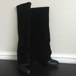 See by Chloe, black knee high fold over shaft boot